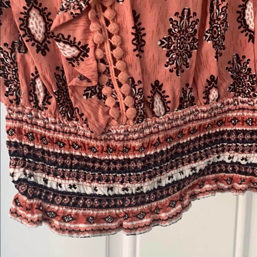 American Rag Pink & Black Ruffled Top - Picture 3 of 5